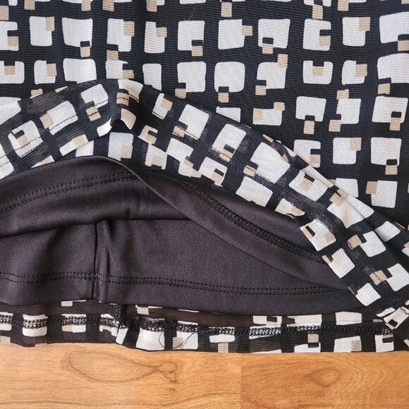 ANNE KLIEN BLACK MOCK NECK PULL OVER BLOUSE - ABSTRACT PATTERN - SIZE SM… - Picture 3 of 8